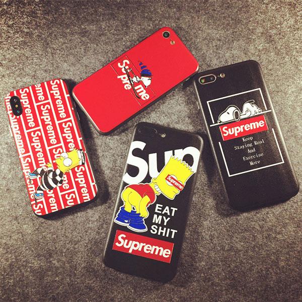 Iphone X 8 8plusケース シュプリーム ブランド 男女兼用 スヌーピー コラボ Supreme 海外通販 プレゼント