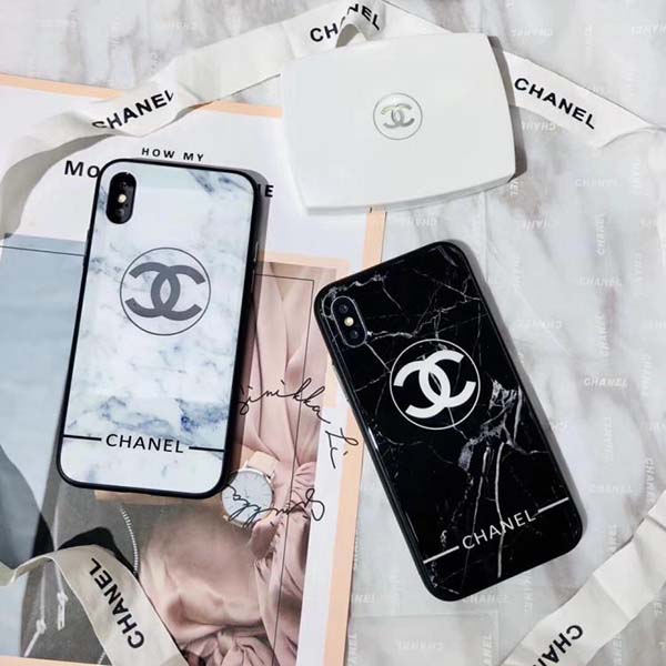 シャネルiphone Xs Maxケース 大理石柄 Iphone Xr Xsカバー Chanel風 背面ガラスケース おしゃれ