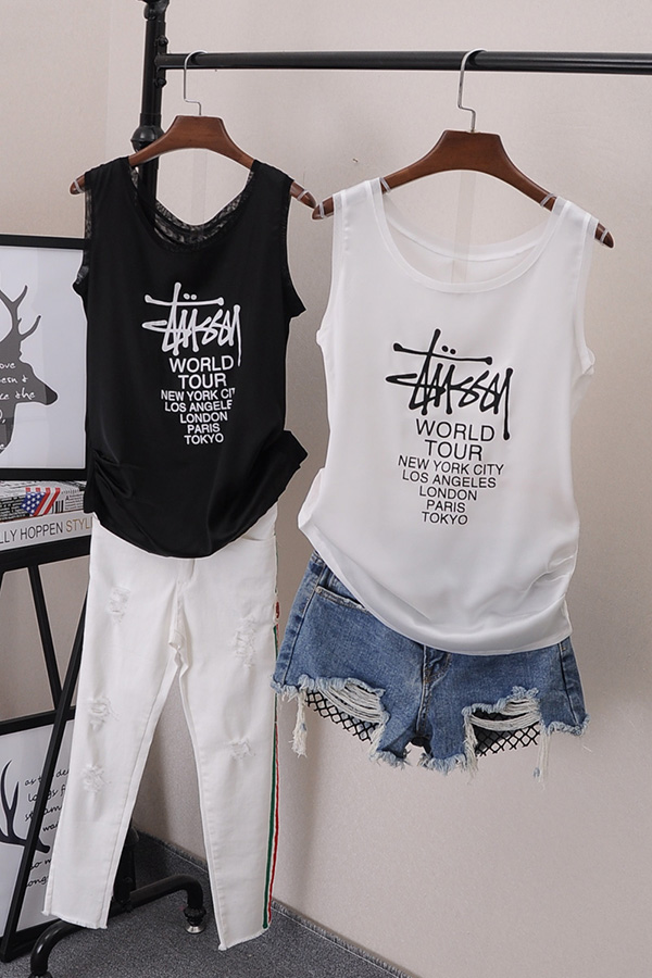 ステューシー STUSSY　ノースリーブtシャツ Tシャツ 袖なし ステューシー ノースリーブ シンプル 男女兼用