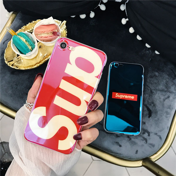鮮やか ブランド iPhone x/8/8plusケース 鏡面 FASHION クリア