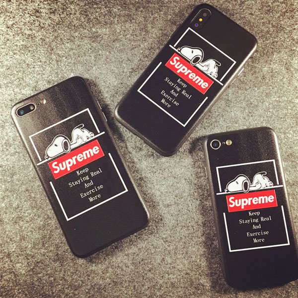 supreme iPhone 8plus ブラック カバー
