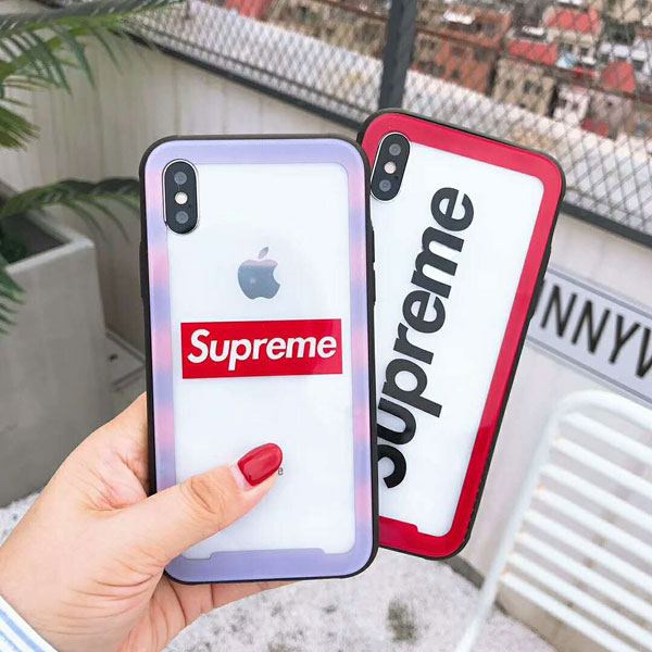 ブランド supreme iphone x/8/8plusクリアケース シュプリーム透明 ...