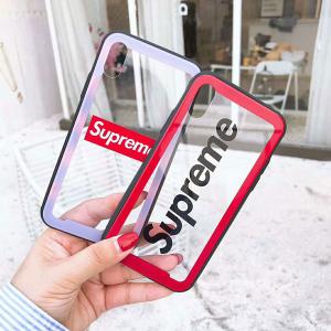 ブランド supreme iphone x/8/8plusクリアケース シュプリーム透明