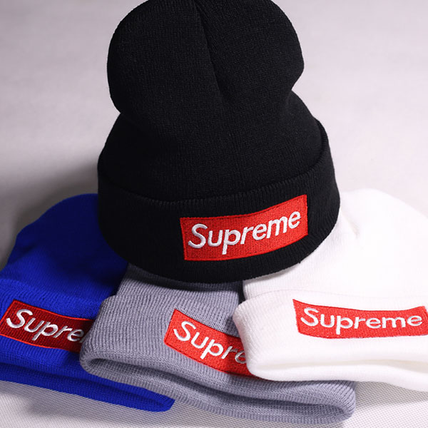 supremeニットキャップ 帽子 編み込み ブランド 厚手 暖かい オシャレ 男女兼用