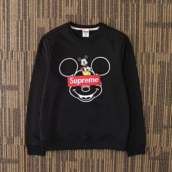 supreme＆mickeyコラボパーカー レディース メンズ ブランド ロング丈