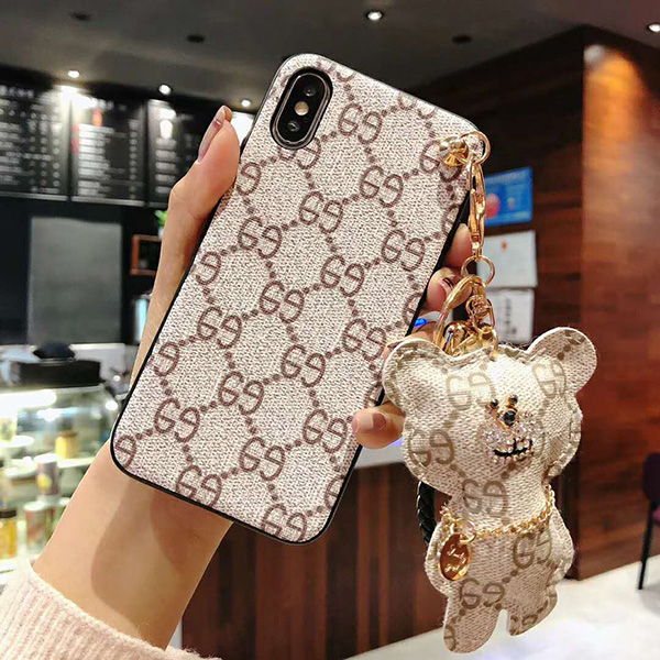 iPhoneXRレザーケース ブラウンベアのホルダー付き アイフォンケースXS MAXケース 女性用 iphonexs/x携帯カバー 人気 可愛い  カラー豊富 オシャレ iPhone6ケース iPhone7ケース 送料無料