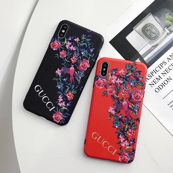 グッチ iphonexs/xs max/xrケース 花柄 gucciアイフォンx/8カバー TPU