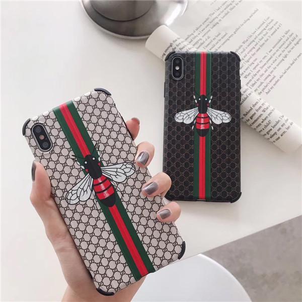 Gucci iPHONExr/xsmaxケース 曲げ面柄 グッチ iPhoneXSカバー 蜂柄 可愛い アイフォン8plus/7ケース gucci  おしゃれ シンプル 特別 ins人気