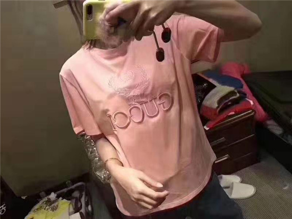 夏Tシャツ レディース グッチ ピンク系 かわいい Gucci 半袖服 サマー