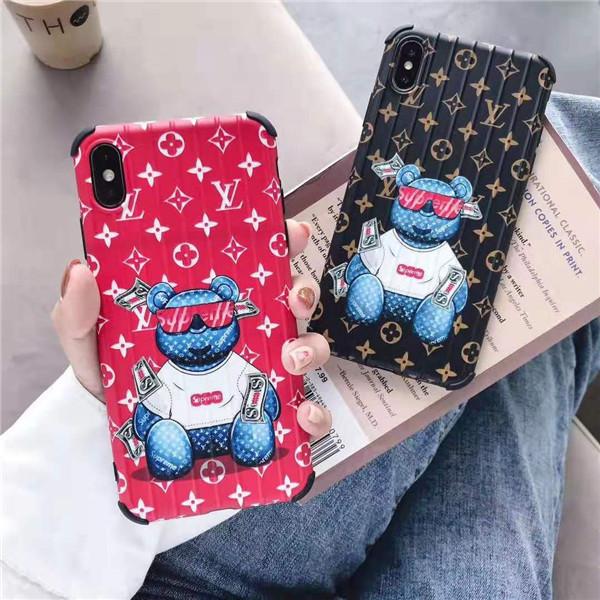 LV 暴力熊iPhone11/11pro maxケース 可愛い 男性女性 ルイヴィトン iphoneXSMAX/11PROケース 曲面柄 暴力クマ  おしゃれ ヴィトン ブランドiPHONExs/xrケース くま柄 大人気