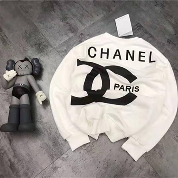 シャネル 丸い首パーカー 刺しゅう オシャレ chanel トレーナー レディース ココロゴ CHANEL 秋冬パーカー ファッション 簡潔 トップス  韓国風 カジュアル 普段着