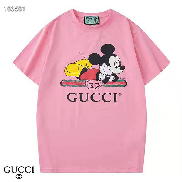 夏服 gucci＆disneyコラボ ｔシャツ半袖 男女兼用 ミッキー カジュアル 