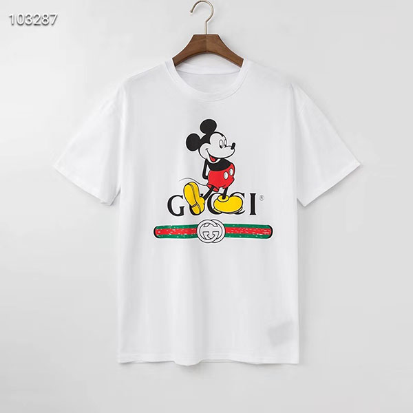 夏服 gucci＆disneyコラボ ｔシャツ半袖 男女兼用 ミッキー カジュアル