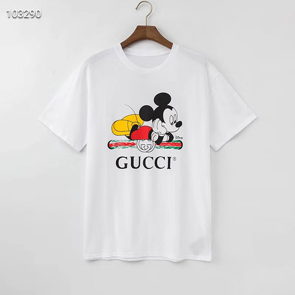 夏服 gucci＆disneyコラボ ｔシャツ半袖 男女兼用 ミッキー