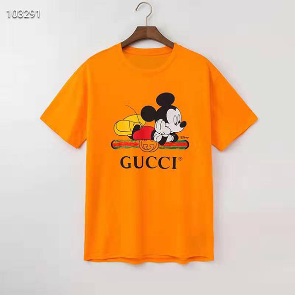 gucci＆disneyコラボ ｔシャツ半袖 ミッキーマウス短袖 ペア オシャレ 夏物 グッチシャツ ブランド レディース メンズ 新品 激安 送料無料