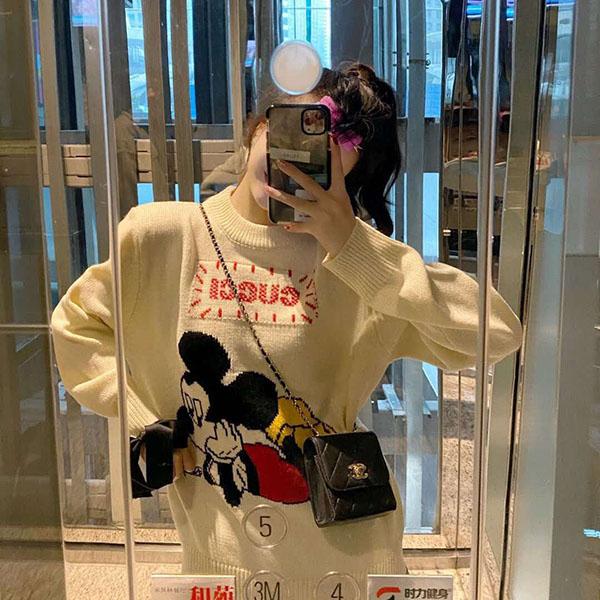 gucciセーター mickey柄 レディース アウター グッチコート 柔らか 春