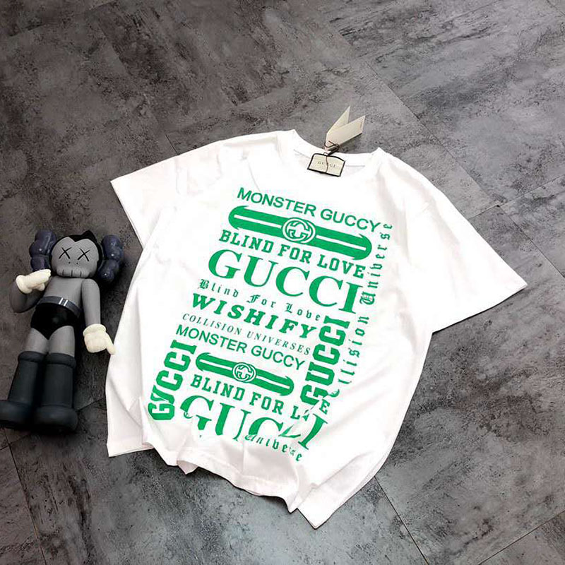 グッチ Tシャツ ペアお揃い gucci半袖 可愛い 夏服 クルーネック フロントロゴ カジュアル ブランドｔシャツ レディース おしゃれ 送料無料