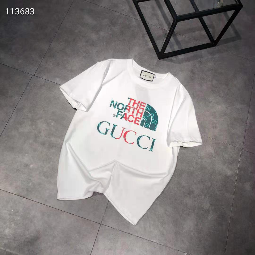 グッチ ザノースフェイス コラボ Tシャツ 半袖 ペア GUCCItシャツ メンズ レディース 人気 ブランド