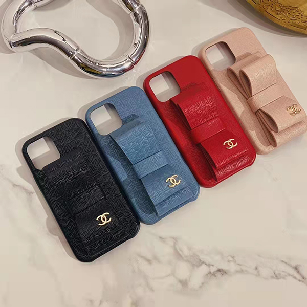 シャネル Iphone 13/13proケース リボン かわいい chanel アイフォン13プロマックスカバー puレザー ブランド Iphone  12/12pro携帯カバー 大人女子 ダブルリボン