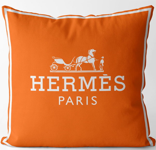 エルメス クッションカバー かわいい Hermes 座布団 リバーシブル おしゃれ クッション マイクロファイバー 45x45 北欧 丸洗い 雑貨