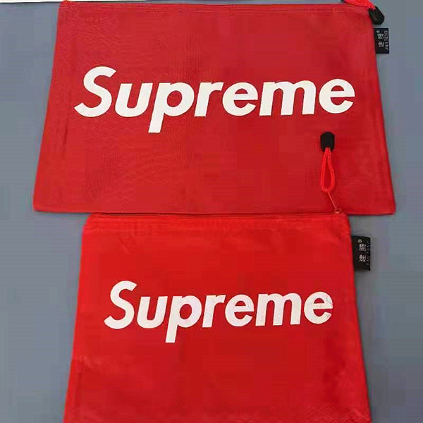 Supreme ジッパー式ファイル袋 メッシュファイルバッグ シュプリーム プラスチックジッパーバッグA4 ドキュメントバッグ オフィス用品 収納  防水&耐油