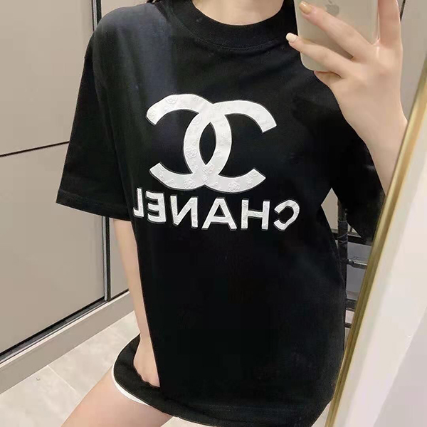 シャネル ｔシャツ レディース 半袖 Chanel 短袖 カットソー きれいめ シンプル 夏 可愛い ピンク 韓国風 Tシャツ カジュアル