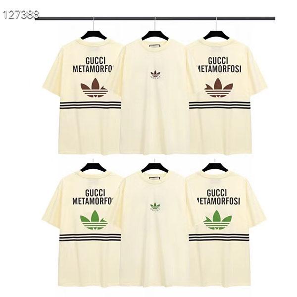 グッチ アディダス コラボ Tシャツ 夏服 GUCCI 半袖 ペアお揃い 可愛い