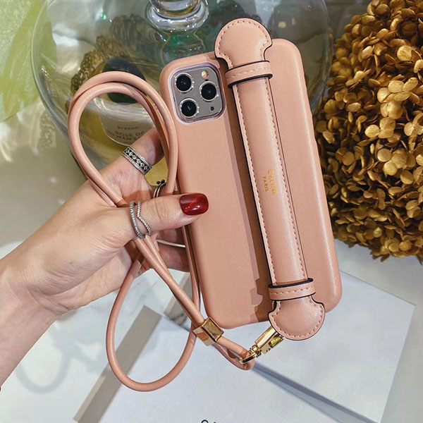 セリーヌ iPhone13/13pro maxスマホケース celine アイフォン13プロ/12pro携帯ケース ハンドベルト付き ブランド  iPhone12/12pro maxケース レディース